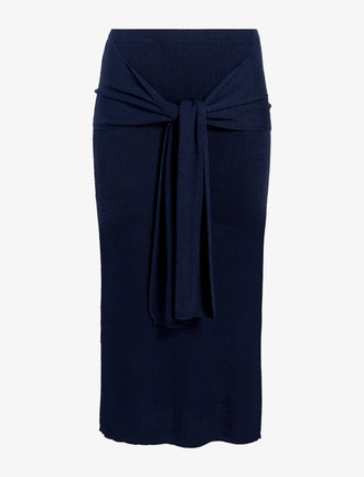 Proenza Schouler Still Life image of Phelan Knit Skirt in Linen Twist in Navy