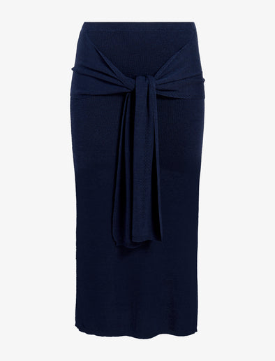 Proenza Schouler Still Life image of Phelan Knit Skirt in Linen Twist in Navy