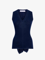 Proenza Schouler Still Life image of Heyde Knit Sweater in Linen Twist in Navy