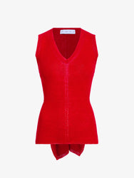 Proenza Schouler Still Life image of Heyde Knit Sweater in Linen Twist in Dark Poppy