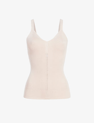 Proenza Schouler Still Life image of Gene Knit Tank Top in Picot Cotton in Light Rose