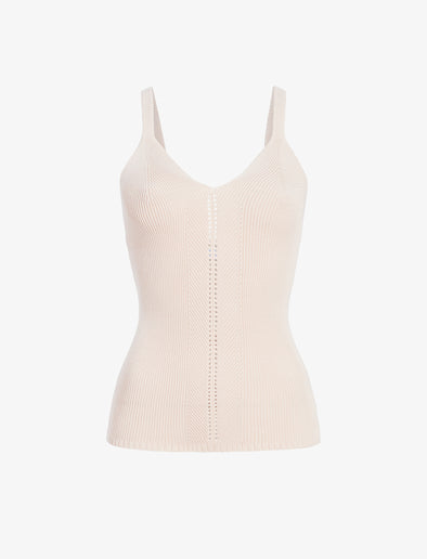 Proenza Schouler Still Life image of Gene Knit Tank Top in Picot Cotton in Light Rose