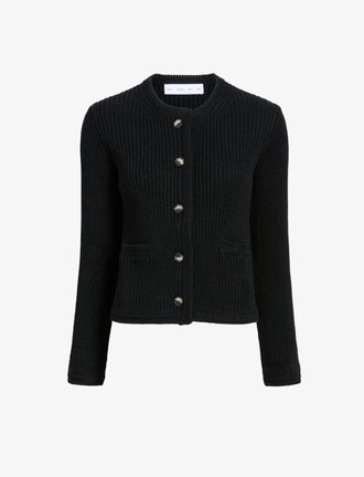Proenza Schouler Still Life image of Wilson Knit Jacket in Dry Rib in Black