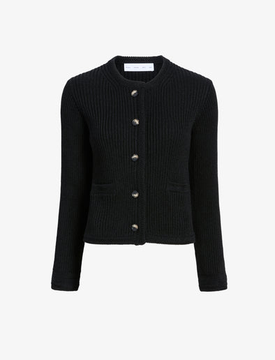 Proenza Schouler Still Life image of Wilson Knit Jacket in Dry Rib in Black