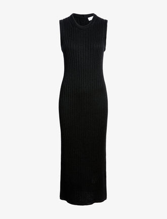 Proenza Schouler Still Life image of Leighton Knit Dress in Dry Rib in Black