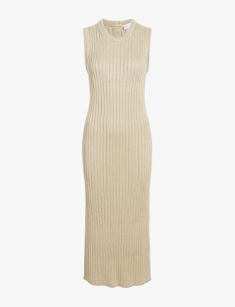 Proenza Schouler Still Life image of Leighton Knit Dress in Dry Rib in Light Wheat