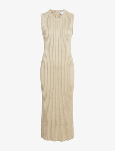 Proenza Schouler Still Life image of Leighton Knit Dress in Dry Rib in Light Wheat