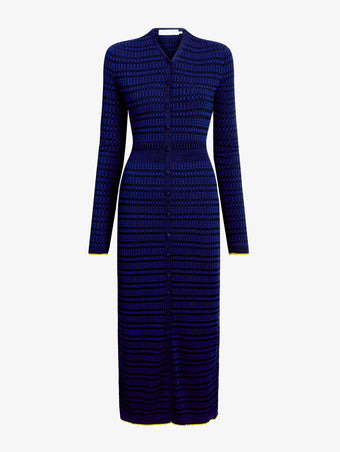 Proenza Schouler flat image of Ivanna Dress in Mirco Check in Ink/Black
