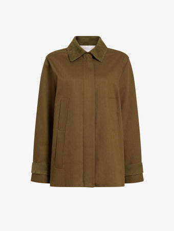 Proenza Schouler Still Life image of Angela Jacket in Fine Herringbone in Wood
