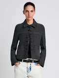 Proenza Schouler Front cropped image of model wearing Osler Jacket in Tweed in Black
