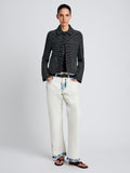 Proenza Schouler Front image of model wearing Osler Jacket in Tweed in Black