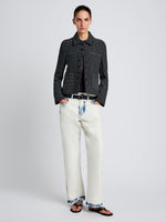 Proenza Schouler Front image of model wearing Osler Jacket in Tweed in Black