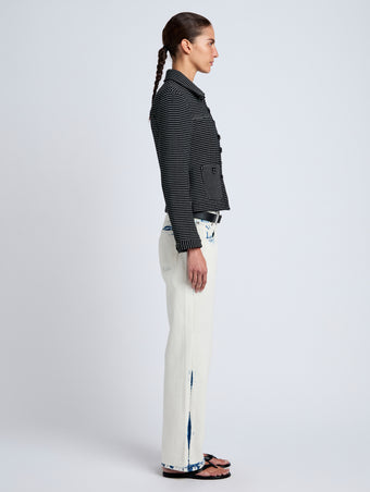 Proenza Schouler Side image of model wearing Osler Jacket in Tweed in Black