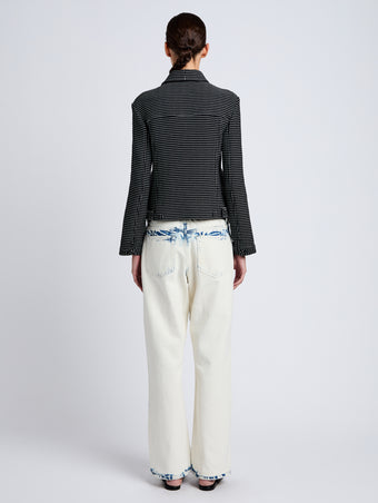 Proenza Schouler Back full length image of model wearing Osler Jacket in Tweed in Black