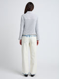 Proenza Schouler Back full length image of model wearing Osler Jacket in Tweed in Off White