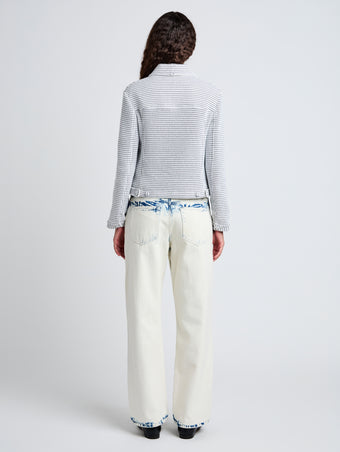 Proenza Schouler Back full length image of model wearing Osler Jacket in Tweed in Off White