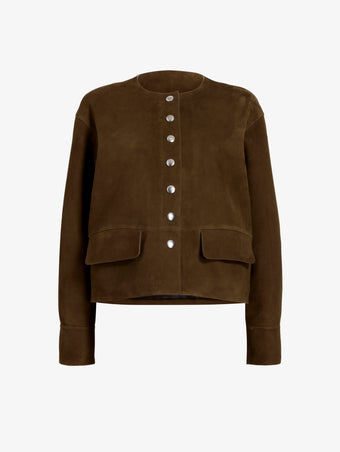 Proenza Schouler Still Life image of Robin Jacket in Suede in Wood