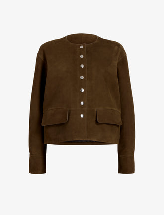 Proenza Schouler Still Life image of Robin Jacket in Suede in Wood