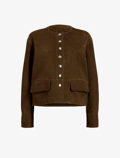 Proenza Schouler Still Life image of Robin Jacket in Suede in Wood