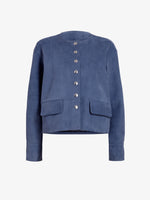 Proenza Schouler Still Life image of Robin Jacket in Suede in Slate