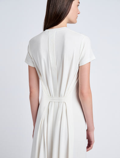 Proenza Schouler Detail image of model wearing Noelle Dress in Jersey in Off White