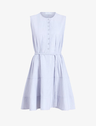Proenza Schouler Still Life image of Kenzie Dress in Linen Shirting in Light Oxford Melange
