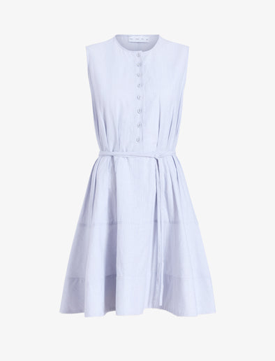 Proenza Schouler Still Life image of Kenzie Dress in Linen Shirting in Light Oxford Melange