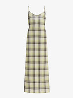 Still life image of Evelyn Dress in Plaid Gauze in straw multi 
