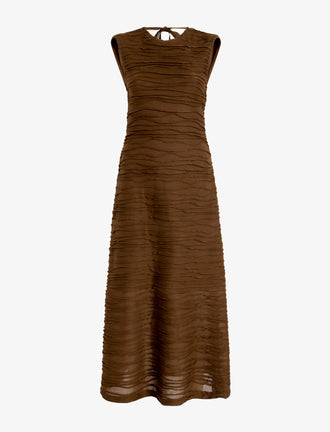 Proenza Schouler Still Life image of Laura Dress in Textured Cotton in Wood