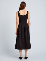 Proenza Schouler Back full length image of model wearing Shelby Dress in Cotton in Black