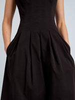 Proenza Schouler Detail image of model wearing Shelby Dress in Cotton in Black