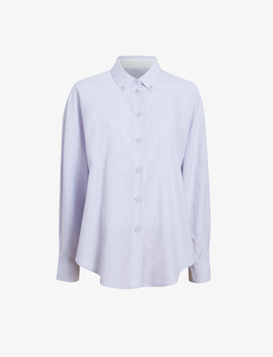 Proenza Schouler Still Life image of Caroline Shirt in Linen Shirting in Light Oxford Melange