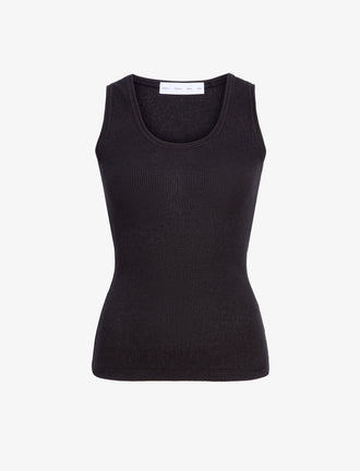 Proenza Schouler Still Life image of Jessa Tank Top in Twisted Rib in Black