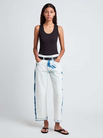 Proenza Schouler Front full length image of model wearing Jessa Tank Top in Twisted Rib in Black