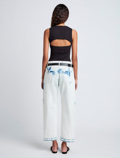 Proenza Schouler Back full length image of model wearing Jessa Tank Top in Twisted Rib in Black