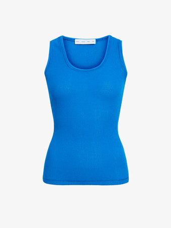 Proenza Schouler Still Life image of Jessa Tank Top in Twisted Rib in Cyan
