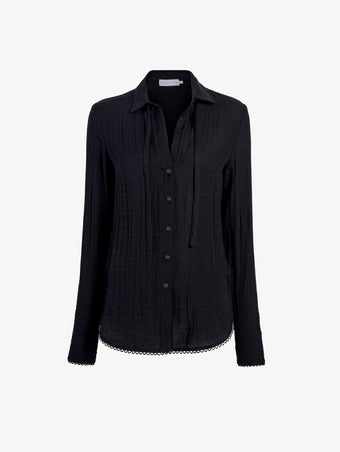 Proenza Schouler Still Life image of Cami Shirt in Crinkle Viscose in Black