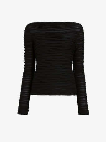 Proenza Schouler Still Life image of Paloma Top in Textured Cotton in Black