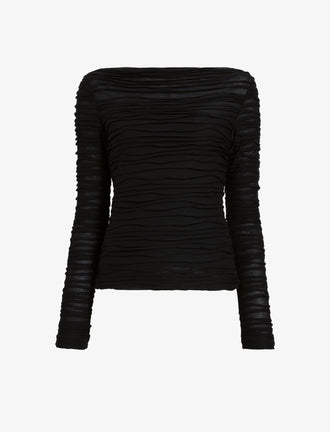 Proenza Schouler Still Life image of Paloma Top in Textured Cotton in Black