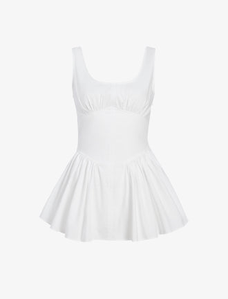 Proenza Schouler Still Life image of Bader Top in Stretch Poplin in White