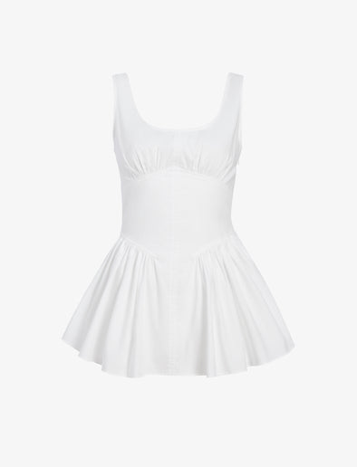 Proenza Schouler Still Life image of Bader Top in Stretch Poplin in White