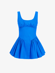 Proenza Schouler Still Life image of Bader Top in Stretch Poplin in Cyan