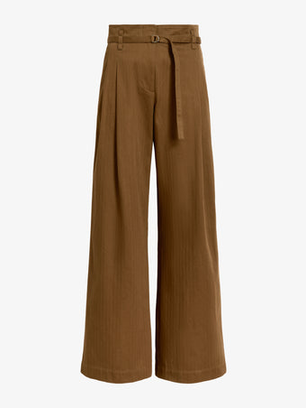 Proenza Schouler Still Life image of Raver Pant in Fine Herringbone in Wood