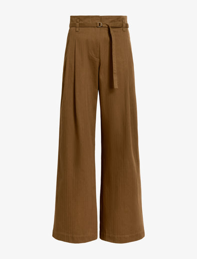 Proenza Schouler Still Life image of Raver Pant in Fine Herringbone in Wood