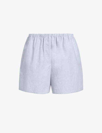 Proenza Schouler Still Life image of Jana Short in Linen Shirting in Light Oxford Melange