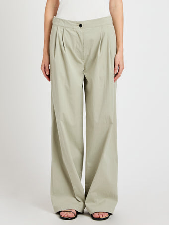 Proenza Schouler Front cropped image of model wearing Romina Pant in Cotton in Sage
