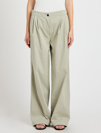 Proenza Schouler Front cropped image of model wearing Romina Pant in Cotton in Sage