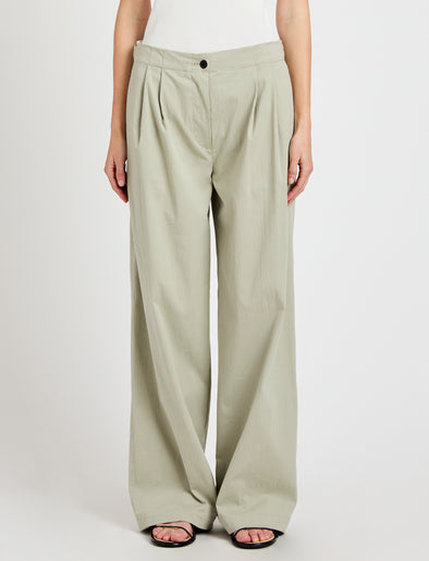 Proenza Schouler Front cropped image of model wearing Romina Pant in Cotton in Sage