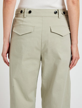 Proenza Schouler Detail image of model wearing Romina Pant in Cotton in Sage