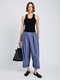 Proenza Schouler Front full length image of model wearing Kayla Pant in Brushed Poplin in Slate